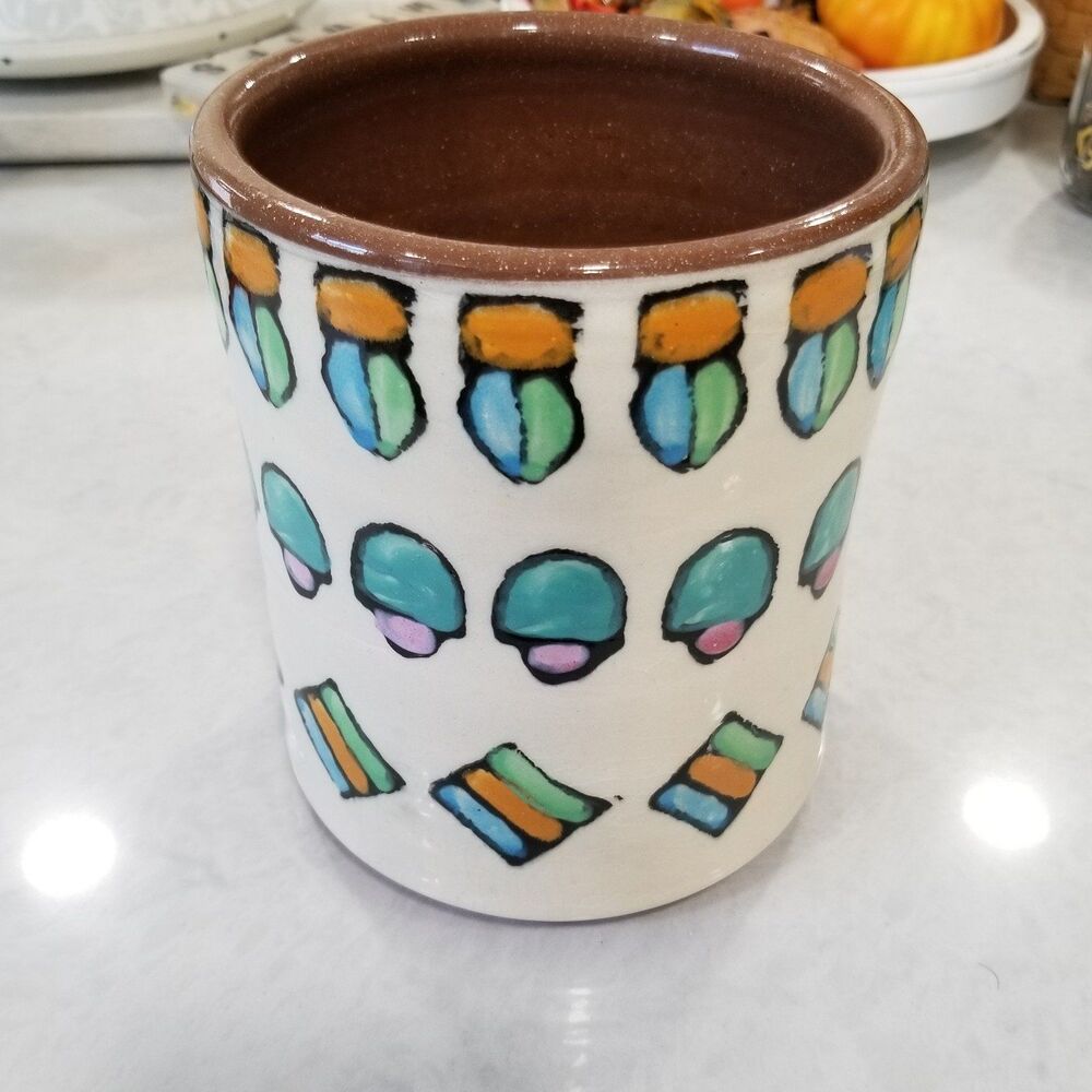 Vintage Tom Phinney abstract signed pottery canister no lid